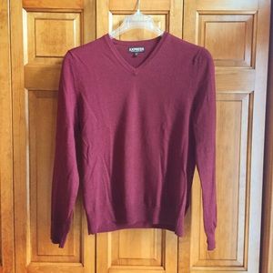 Burgundy Express V-Neck Sweater