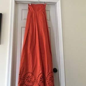 Jack Rogers Orange Raw Silk Maxi Dress w tags!