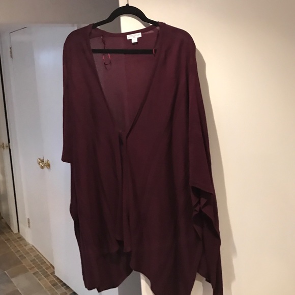 Purple cotton on sweater poncho