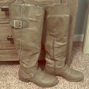 Gray Riding Boots