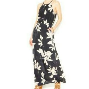 LUCKY BRAND LONG SILK FLORAL DRESS SZ MEDIUM NWOT