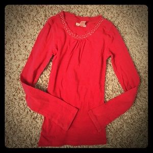 ❤️ Red sparkly long sleeve shirt, size 7