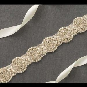 Ivory Pearl  & Crystal Bridal Sash