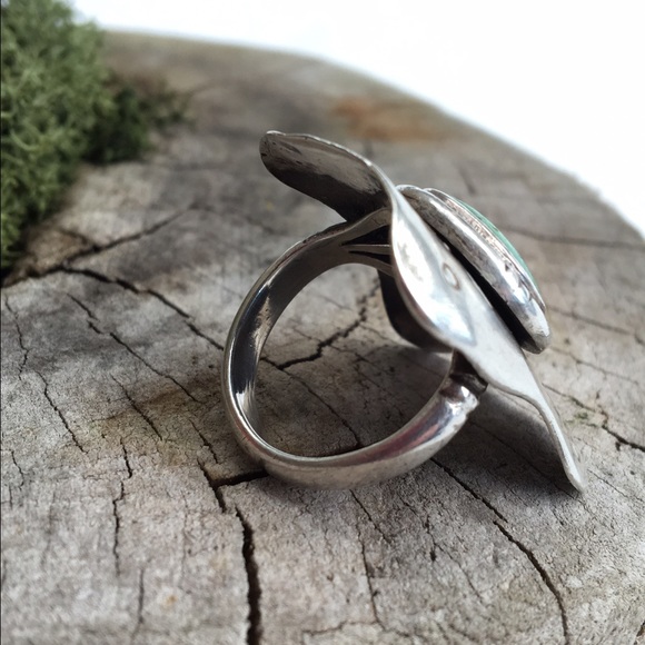 Vintage sterling silver turquoise ring - Picture 2 of 5