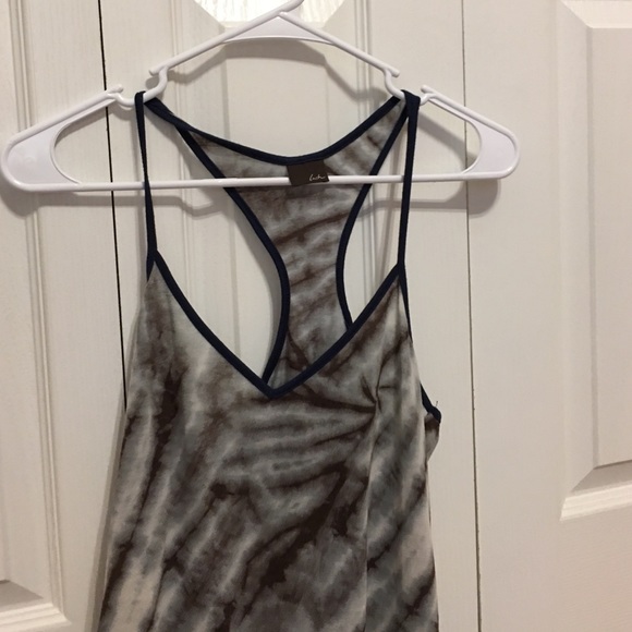 Brown and blue tie dye tank