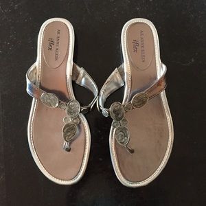 Silver Beaded Sandals