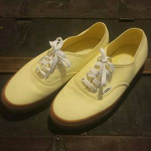 pastel yellow vans slip on