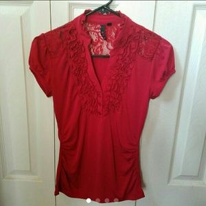 Womens or Juniors Dark Red Shirt Size Small