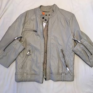 Tan faux leather jacket