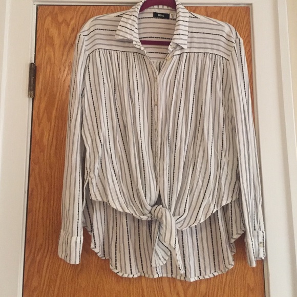 White & Black stripe blouse