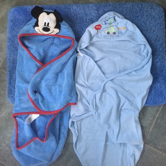 Two infant bath towels