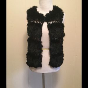 BCBG MAXAZRIA Rabbit Fur Vest