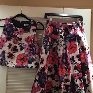 Eliza J full midi skirt and crop top