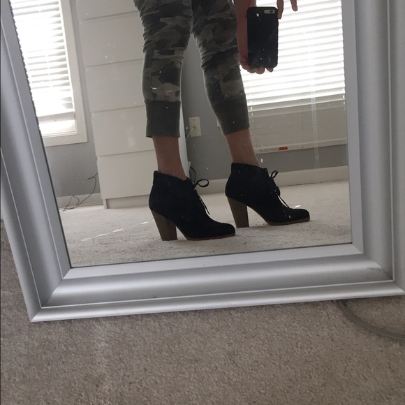 Black suede booties