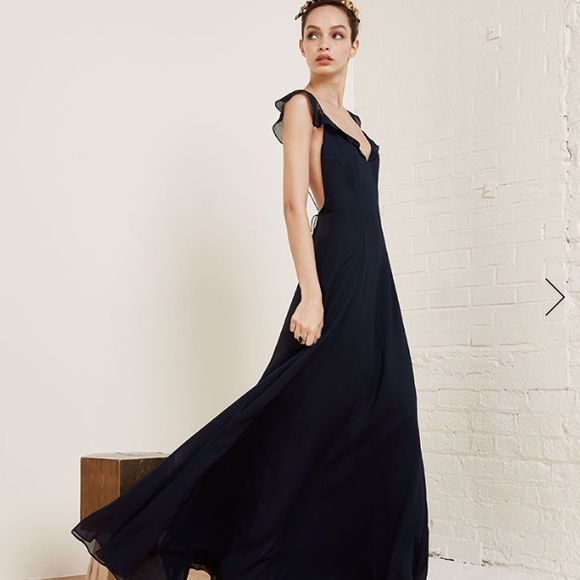 👀 ISO 👀 Reformation Isabella Dress in Midnight! - Picture 1 of 3