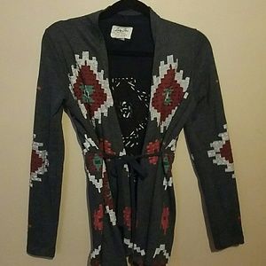LUCKY BRAND SZ S SOUTHWEST COTTON CARDIGAN