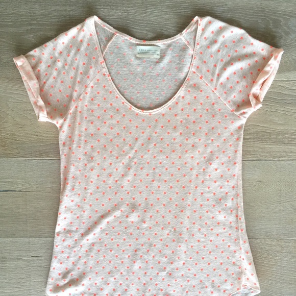 Zara Blush & Orange Dot Top
