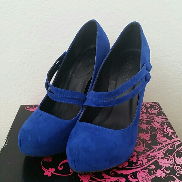 Cobalt Blue Suede Heels
