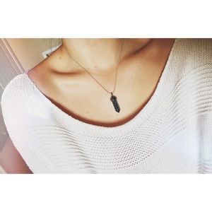 Snowflake OBSIDIAN Crystal Pendant Necklace