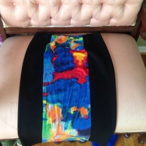 ASOS multi color strip pencil skirt