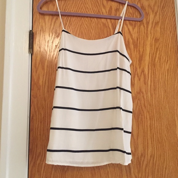 White & black stripe cami