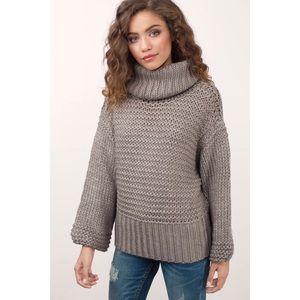 Lush Chunky Knit Cowl Neck Sweater