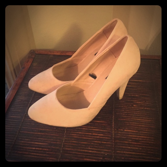 Forever 21 Suede Nude Heels