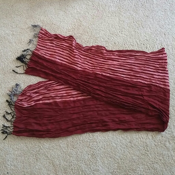 Pink & red stripe scarf