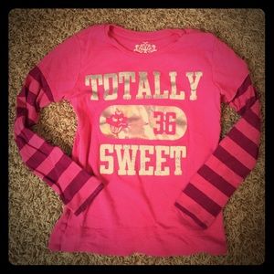 💗 "TOTALLY SWEET" long sleeve shirt, size M 7/8