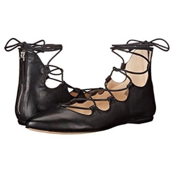 Nine West Tie Up Leather Flats