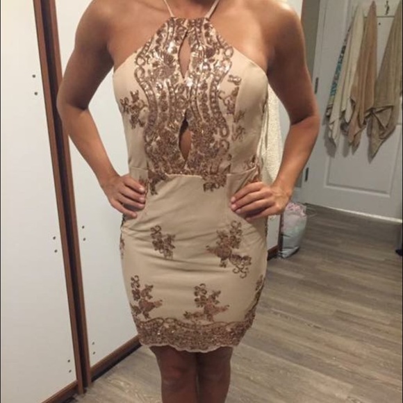 Hello Molly gold date night dress