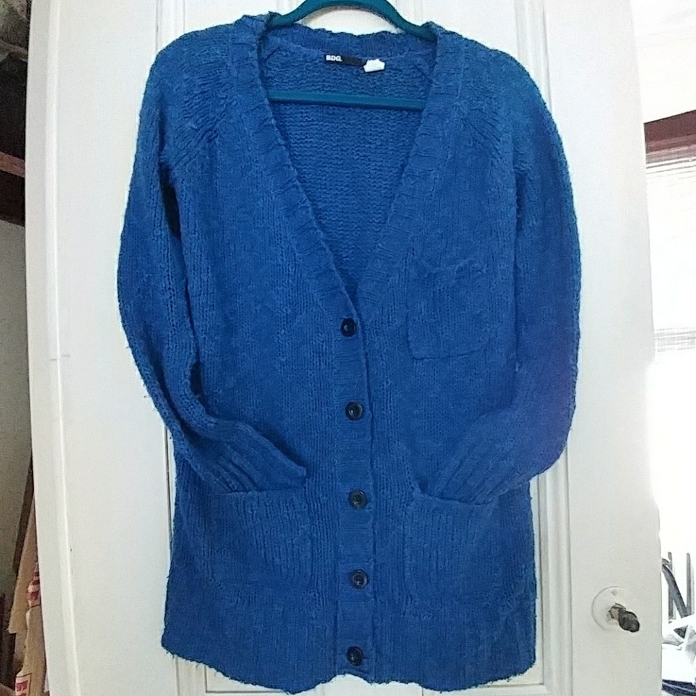 BDG Solid Boyfriend Cardigan I Victorian Blue