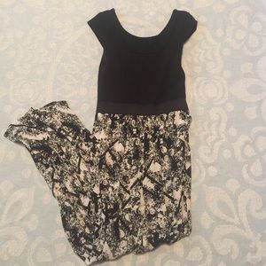 Black and white floral jumpsuit