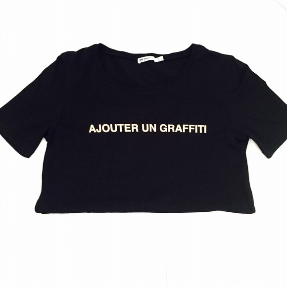 Zara black shirt with gold lettering