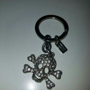 Coach Skull and Crossbones Jeweled Keychain