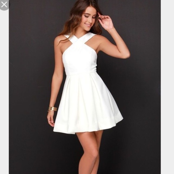 Pleated ivory dress