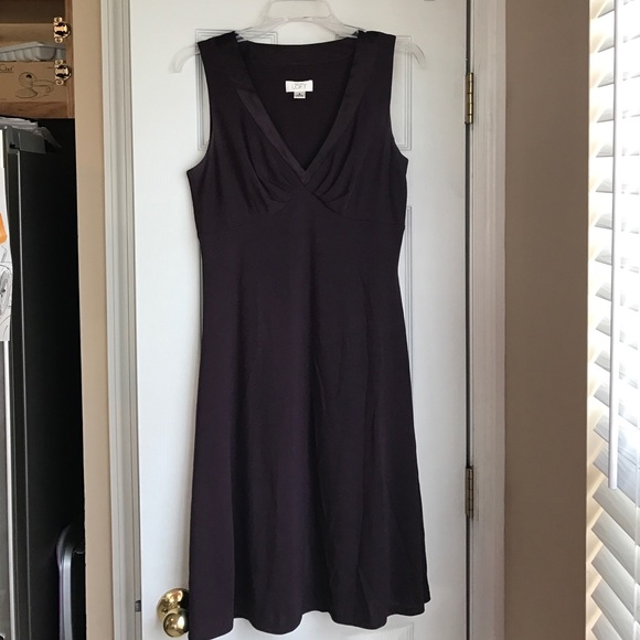 Plum satin trim dress
