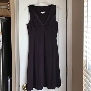 Plum satin trim dress