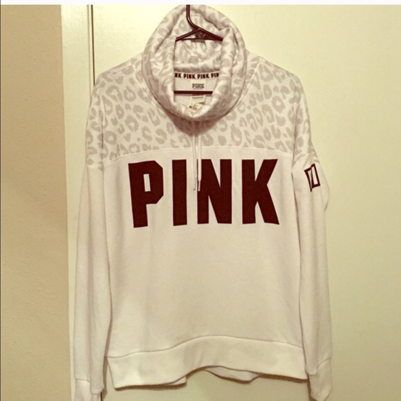 Vs white cheetah cowl neck