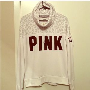 Vs white cheetah cowl neck