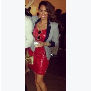 Pink sequin cocktail dress