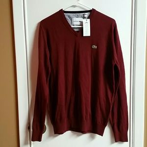 Men's Lacoste Cotton V-Neck Golf Sweater