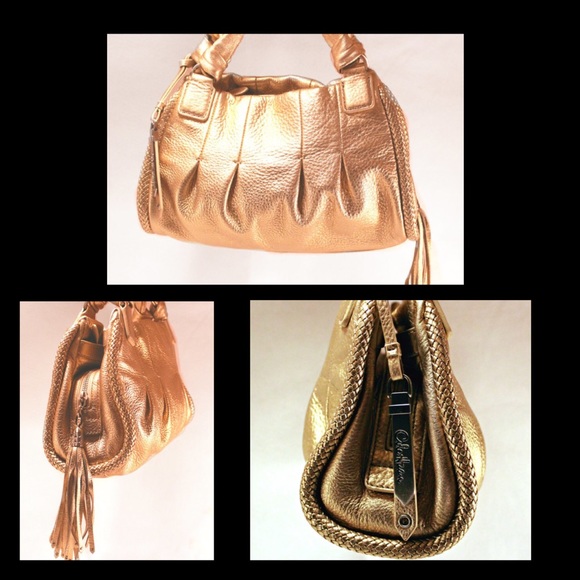 NOW SOLD!! COLE HAAN Leather Purse- Gold Leather - Picture 2 of 4