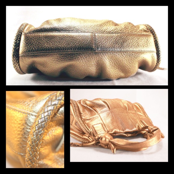 NOW SOLD!! COLE HAAN Leather Purse- Gold Leather - Picture 3 of 4