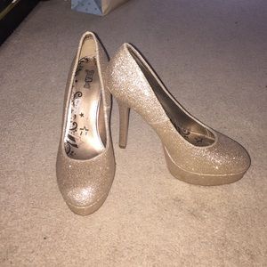 Brash Gold Sparkly Heels