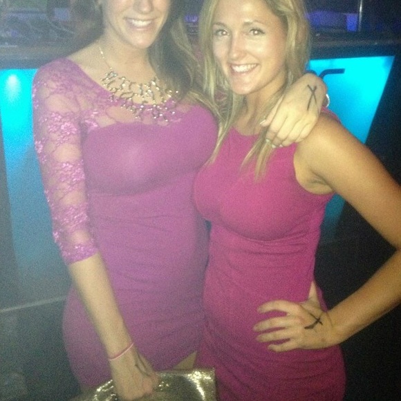 Pink guess bodycon dress