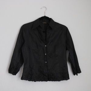 Black button up blouse