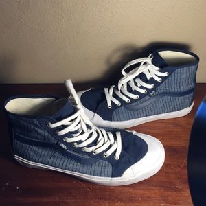VANS SK8 HI's: Surf Sider Blue on Blue w/ Toe Cap