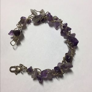 Handcrafted amethyst/silver bracelet
