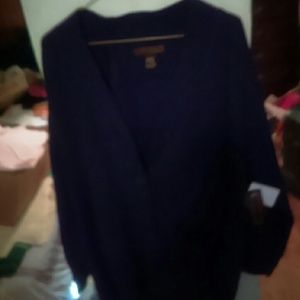 A navy blue button up sweater nwt
